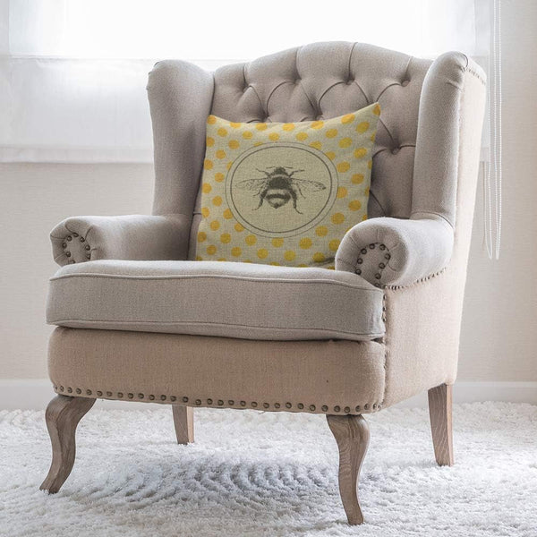 Vintage Bee Pillow Cover