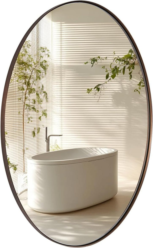 Elegant Bronze Oval Mirror