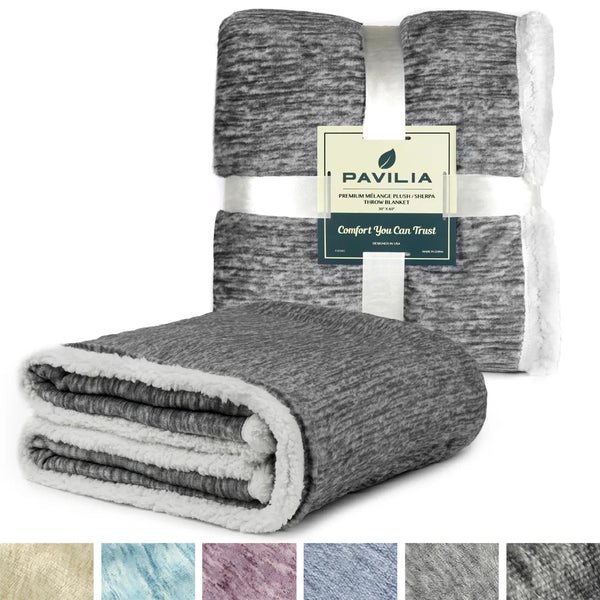 Cozy Sherpa Fleece Throw Blanket