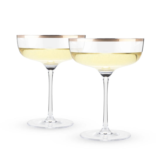 Elegant Copper Rimmed Cocktail Glasses