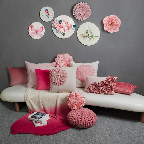 Velvet Rose Throw Pillow Cover