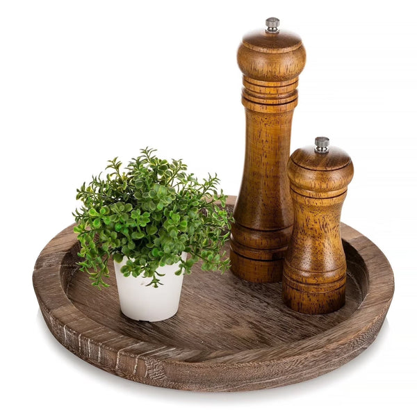 Rustic Round Candle Tray