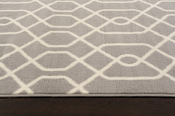 Elegant Gray Trellis Area Rug