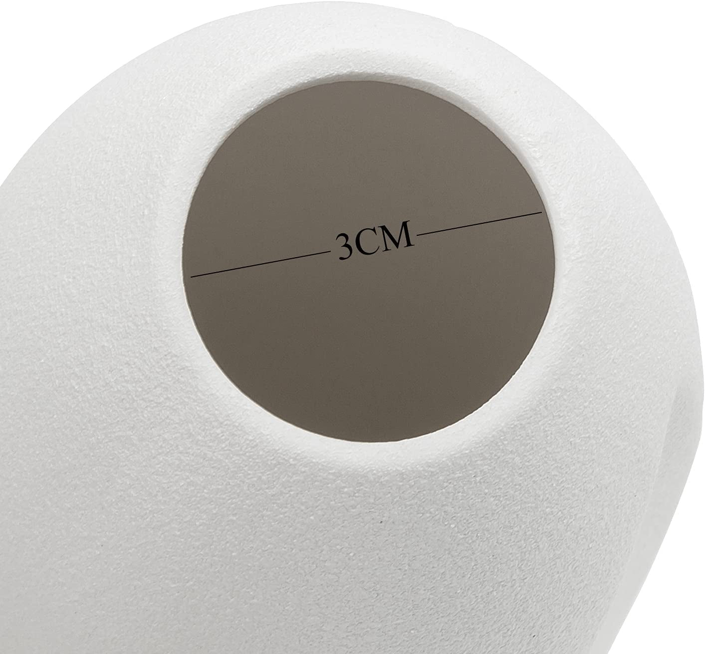 Samawi White Ceramic Vase for Flowers & Decor|8" Geometric/Modern Vase|Decorative Vase|Flower Vase for Living Room/Bedroom/Dining Table