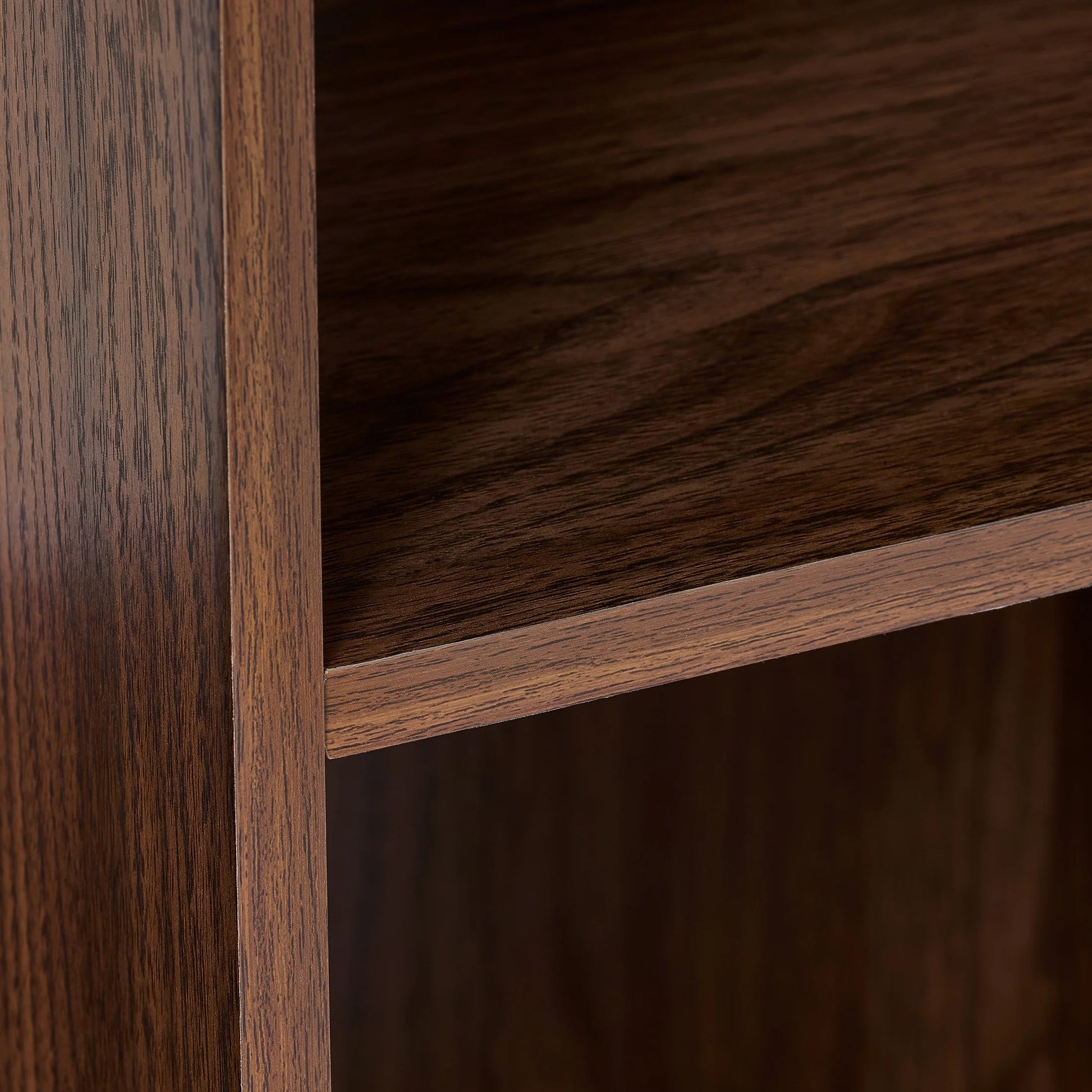 6 Cube Organizer with Storage Cubbies, Walnut Finish