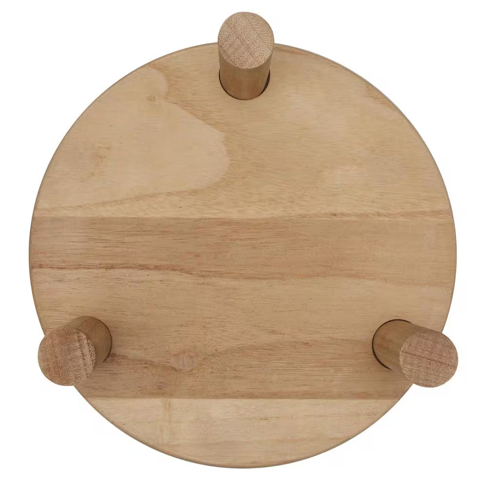 10 In. Footed Medium Brown Wood Plant Stand (10 In. L X 10 In. W X 5 In. H)