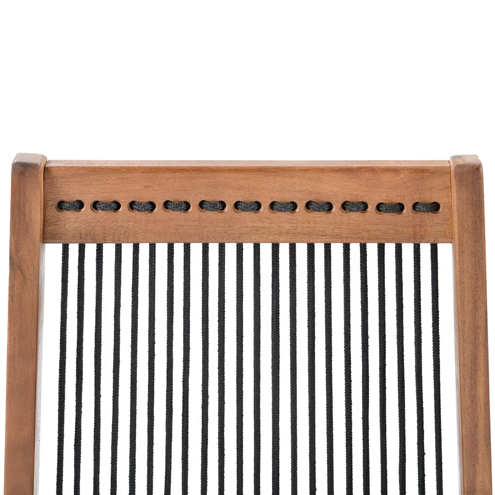 Chair Foldable Leisure Chair Wooden Slanted Back Accent Chair Simple Indoor Outdoor Furniture