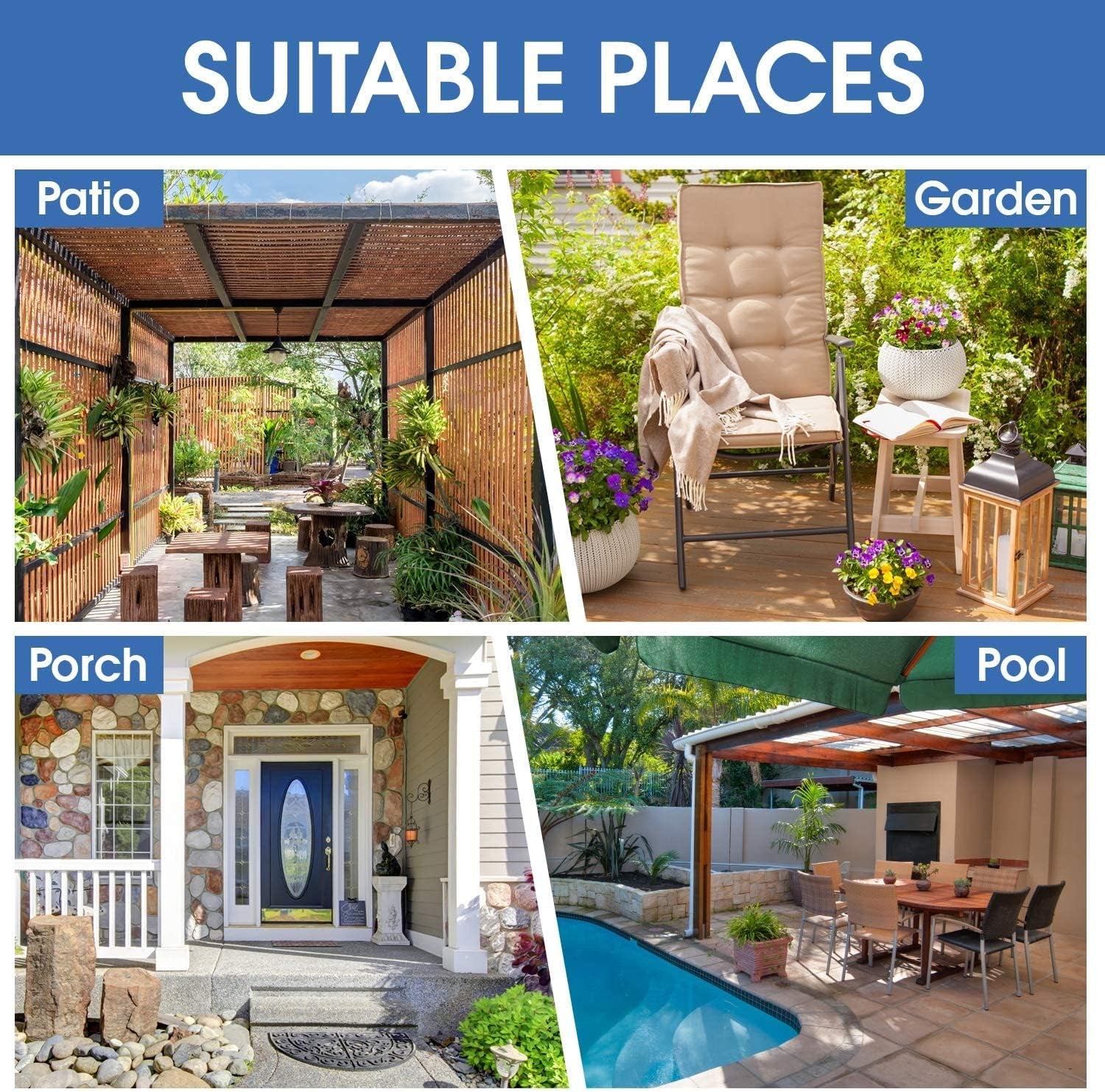 2 Panels Beige Outdoor Curtains, 52 X 108 Inch Blackout Thermal Insulated Waterproof Drapes for Patio, Porch, Yard, Pergola, Sliding Door, Arbor