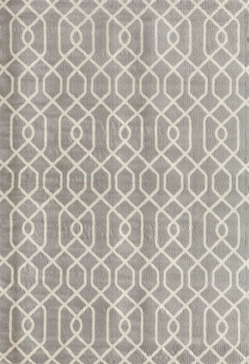 Modern Trellis Pattern Gray 7'6" X 9' 5" Area Rug