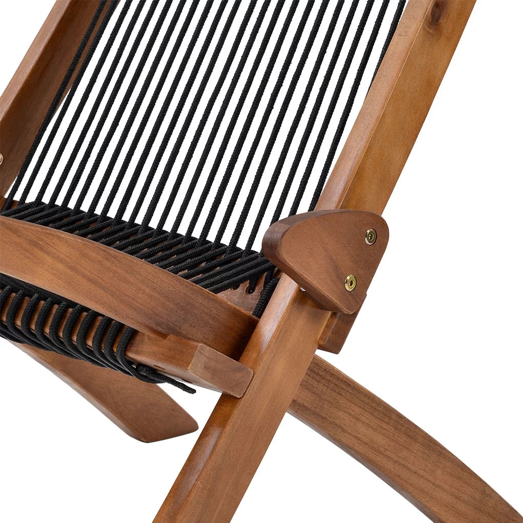 Chair Foldable Leisure Chair Wooden Slanted Back Accent Chair Simple Indoor Outdoor Furniture