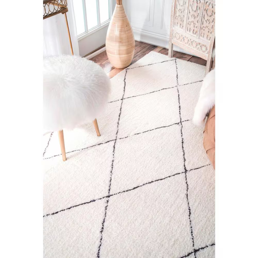 Armitra Moroccan Transitional Shag Natural 5 Ft. X 8 Ft. Area Rug