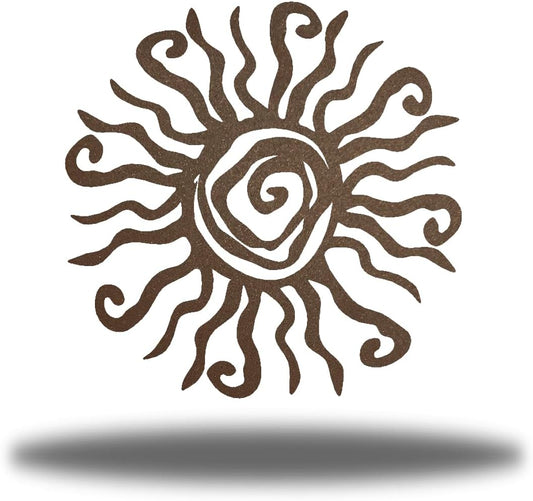 Wacky Sun Metal Wall Art Indoor/Outdoor Decor - 12" Rust Rust Proof Wall Sculpture - Made in USA - Ideal for Bedroom, Garden, Home, Patio and Farmhouse