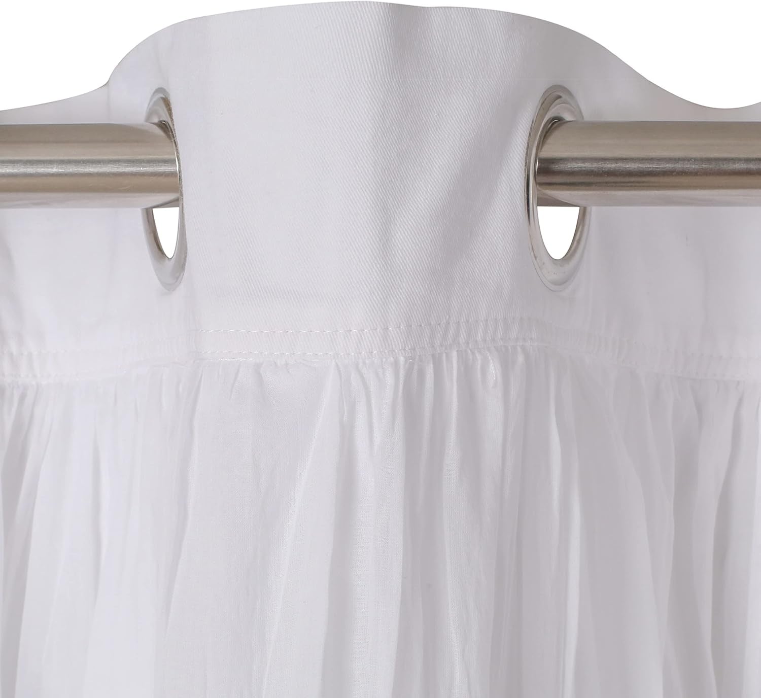 White Cotton Curtains Set of 2, White Cotton Curtains 96 Inches Long & 50 Inch Wide,Cotton Curtains,Grommete Curtains,White Cotton Curtains,White Panel Curtains, Double Layer Grommete Curtains