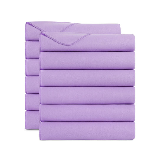 Arkwright Polar Fleece Throw Blankets (Bulk Case of 12), Soft, Lightweight, 50X60In., Purple