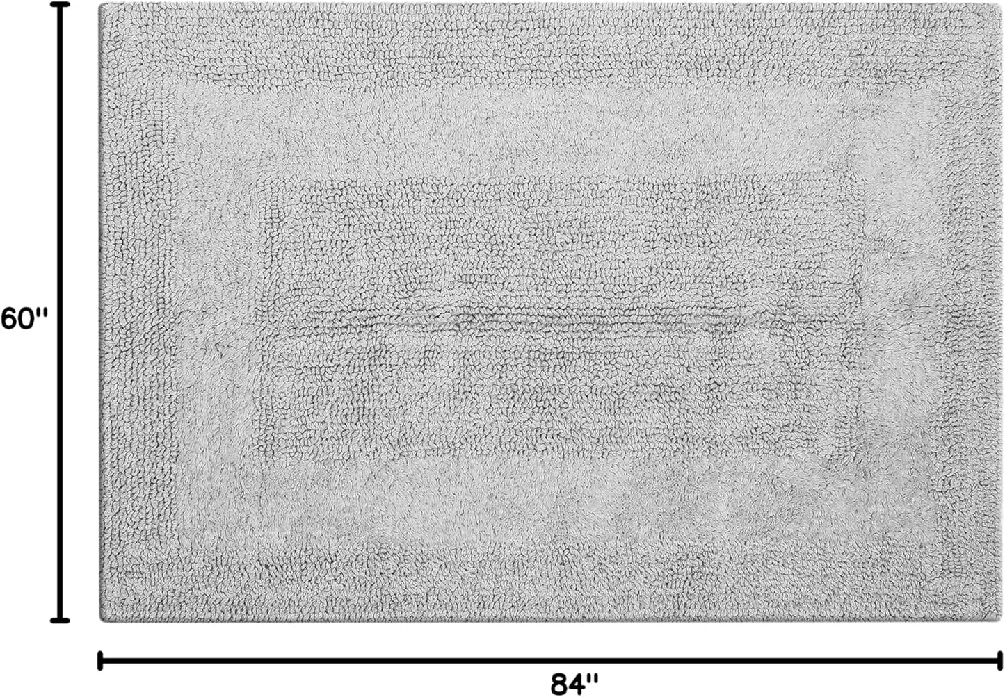 Bathroom Rugs Set 2 Piece Light Grey Cotton Tufted Reversible Washable Bath Mats for Bathroom Floor| Quick Dry Bathroom Mat for Tub Spa Shower Toilet| Entry Way Door Mats|21X32 & 17X24 Inches