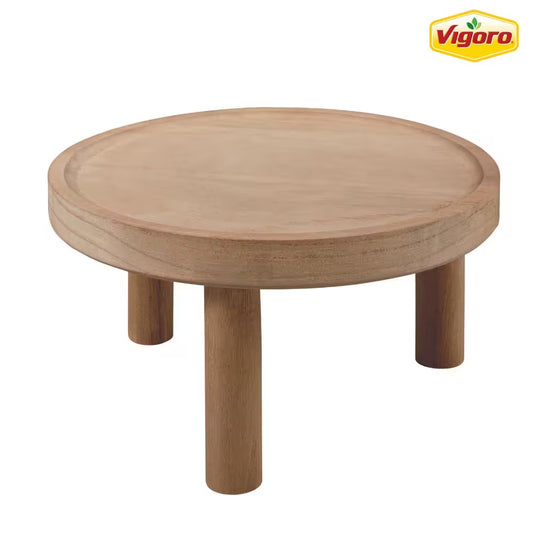 10 In. Footed Medium Brown Wood Plant Stand (10 In. L X 10 In. W X 5 In. H)