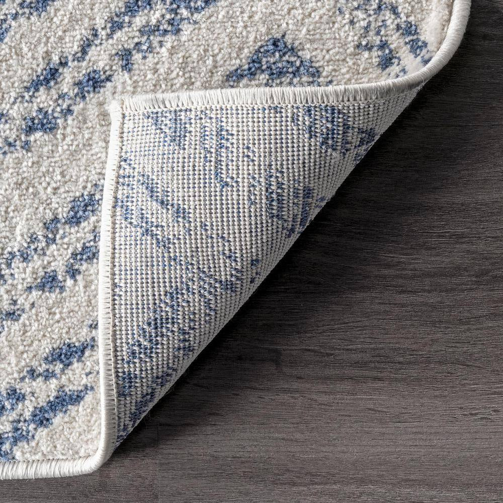 Rosanne Geometric Herringbone Blue 9 Ft. X 12 Ft. Area Rug