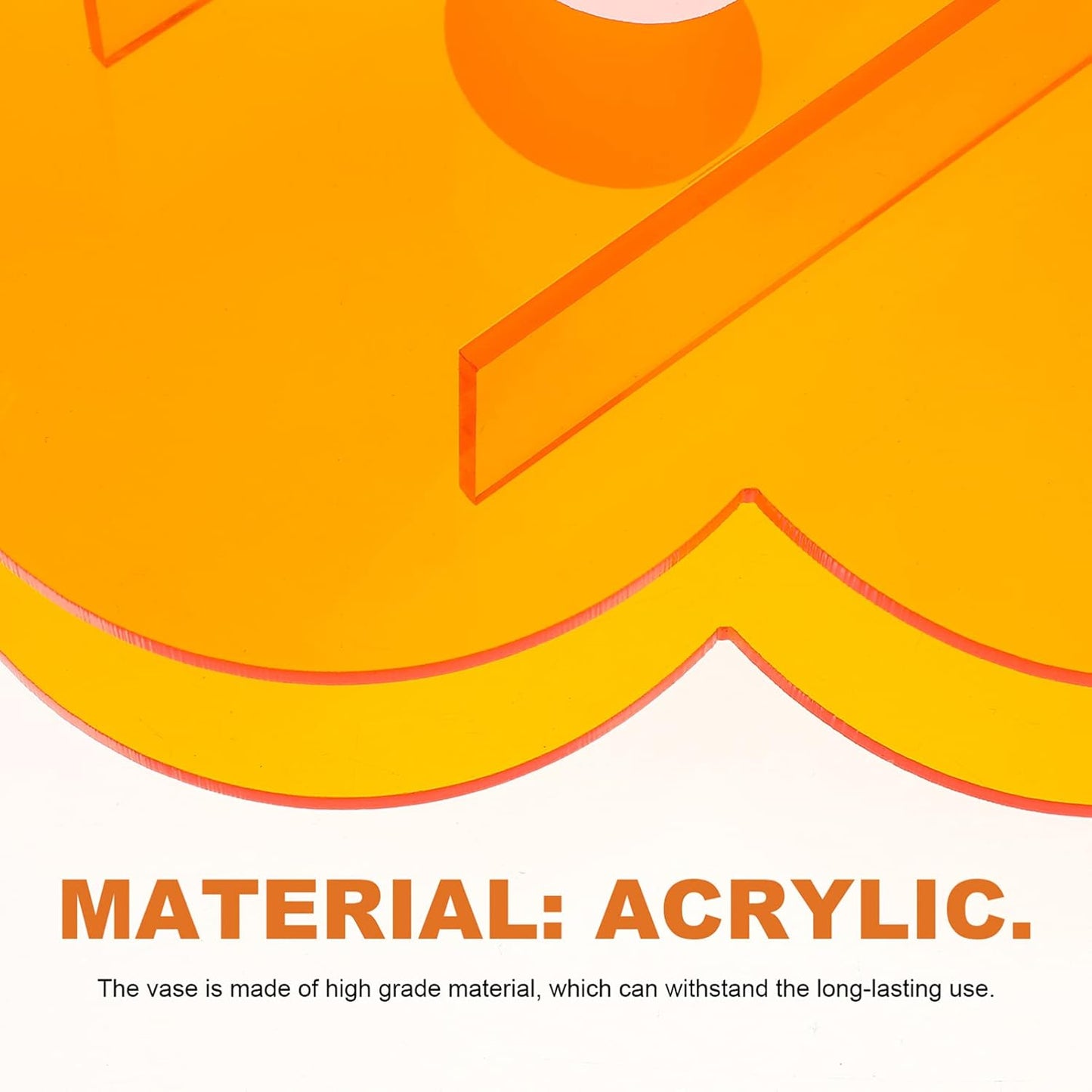 Acrylic Cloud Shaped Flower Vase Make up Brush Pen Holder Elegant Modern Contemporary Design Vase for Home Office Wedding Decor (Orange)