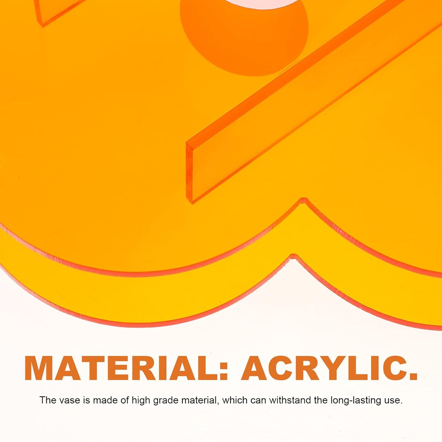 Acrylic Cloud Shaped Flower Vase Make up Brush Pen Holder Elegant Modern Contemporary Design Vase for Home Office Wedding Decor (Orange)