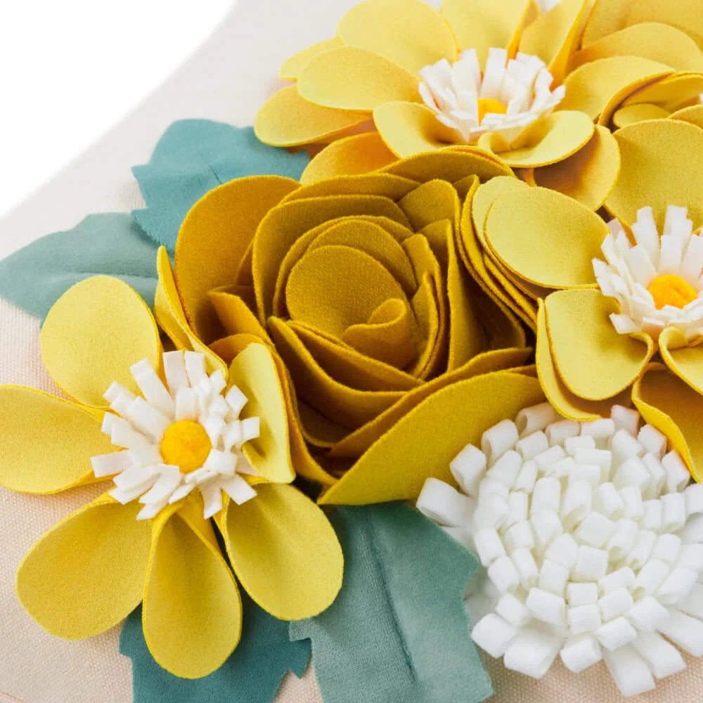 3D Handmade Yellow Decorative Flower Accent Throw Pillow Covers in Square 18X18 Inch