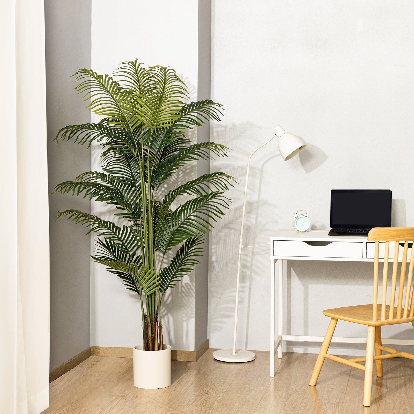 Artificial Plants, 6Ft Fake Palm Tree, Pre Potted Faux Greenry Tree for Home Decor Office House Living Room Indoor Outdoor, Big Fake Plants Fake House Plants