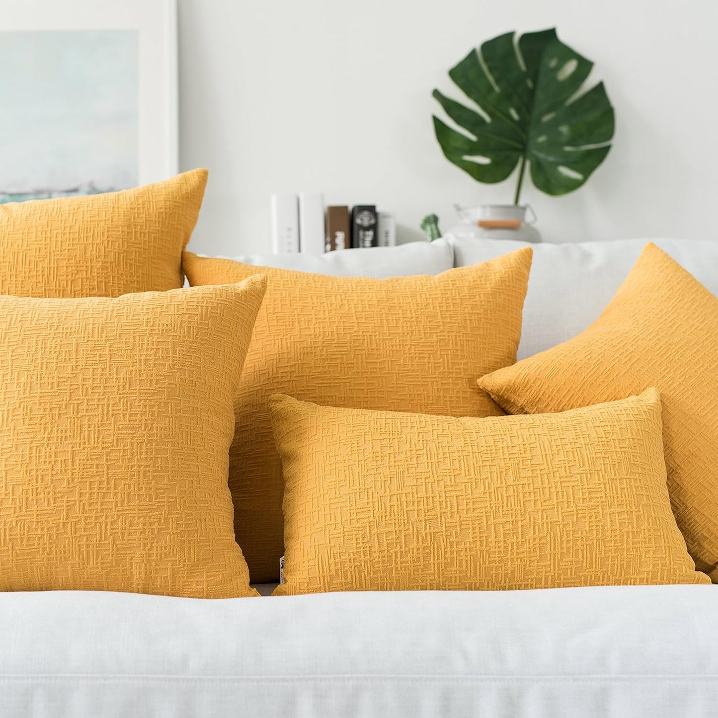 Throw Pillows,  Couch Pillows Velvet Accent Pillows Cover Cushion Cover for Bed/Office, 24" X 24", 1 Pc,Primrose Yellow