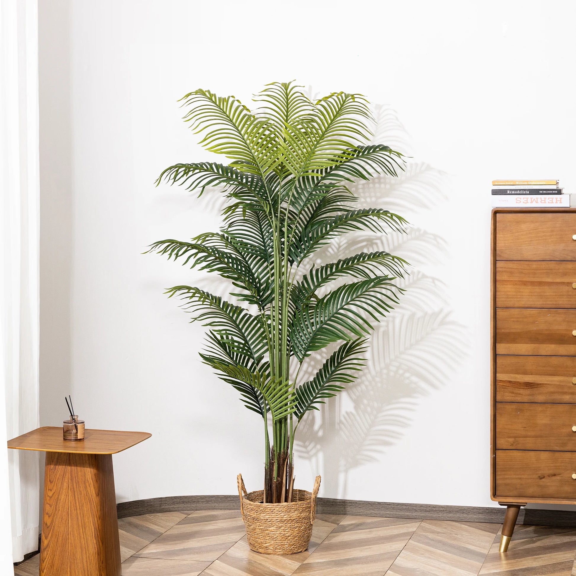 Artificial Plants, 6Ft Fake Palm Tree, Pre Potted Faux Greenry Tree for Home Decor Office House Living Room Indoor Outdoor, Big Fake Plants Fake House Plants