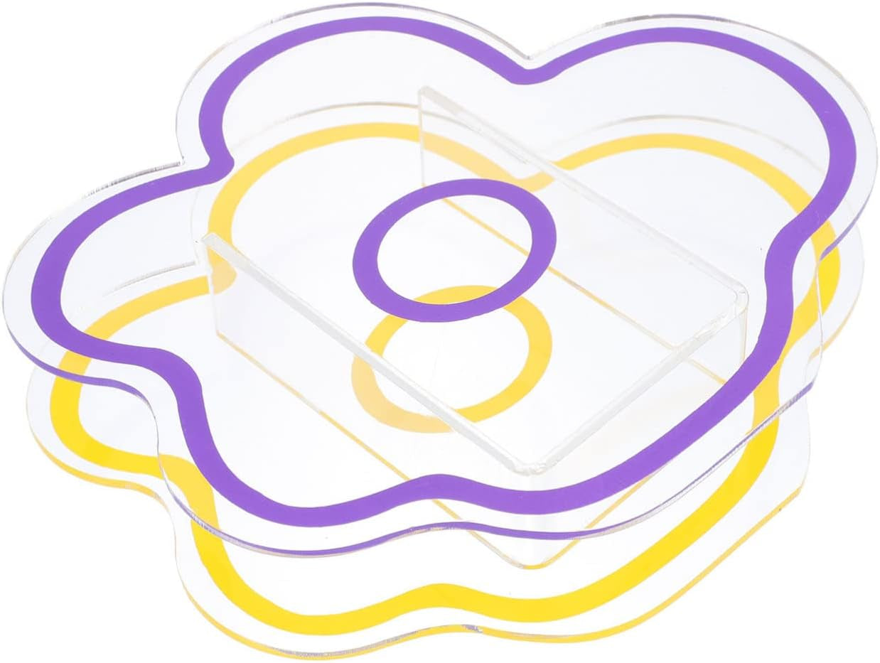 Acrylic Cloud Shaped Vase Make up Brush Pen Holder Elegant Modern Contemporary Design Vase for Home Office Wedding Decor (Purple)