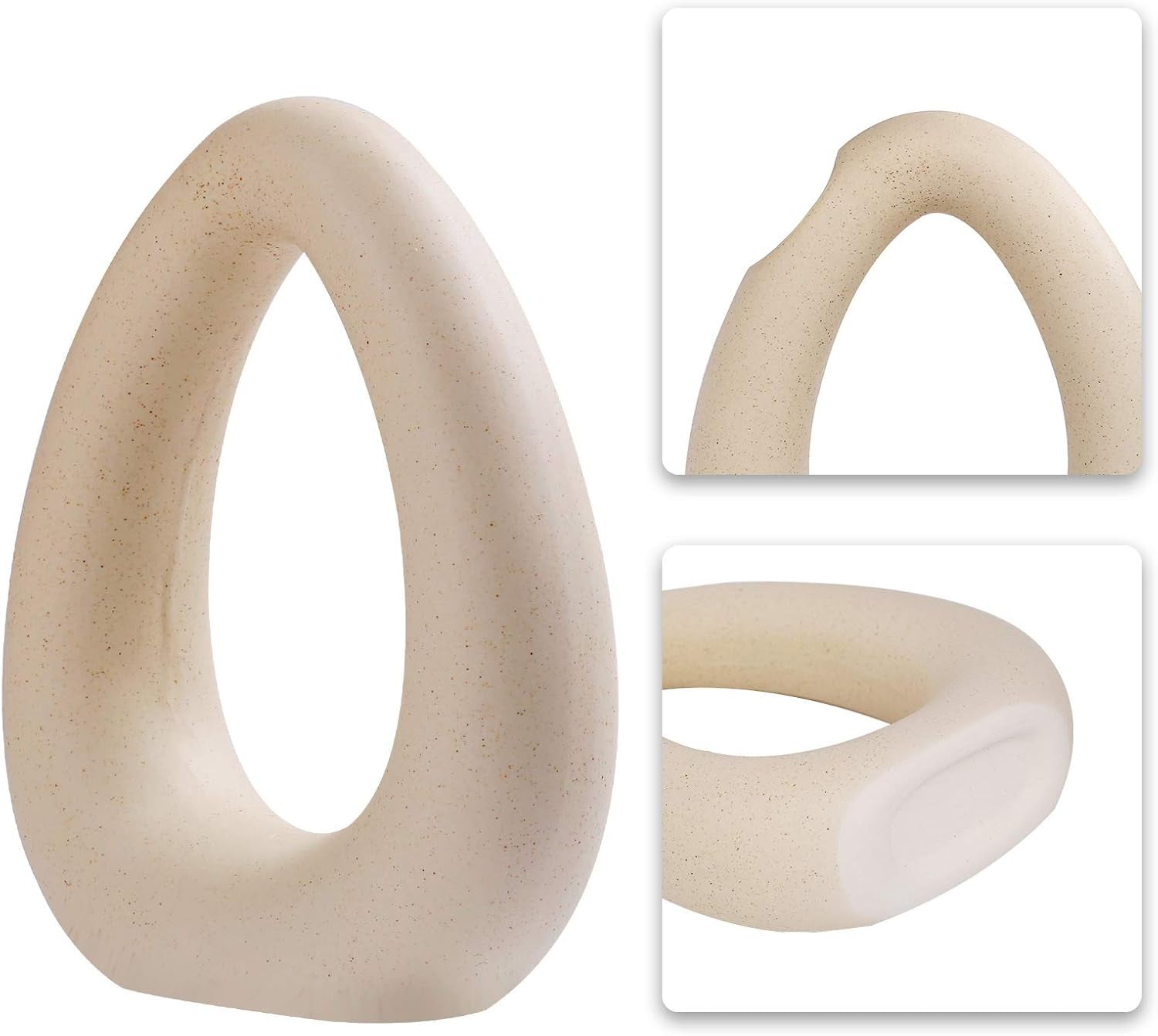 Ceramic Vase Furnishing Articles, Geometric Ceramic Vase for Home Decor Modern Flower Vase Desktop Shelf Furnishing Decoration Tabletop Decorative Hollow Vase, Yellow