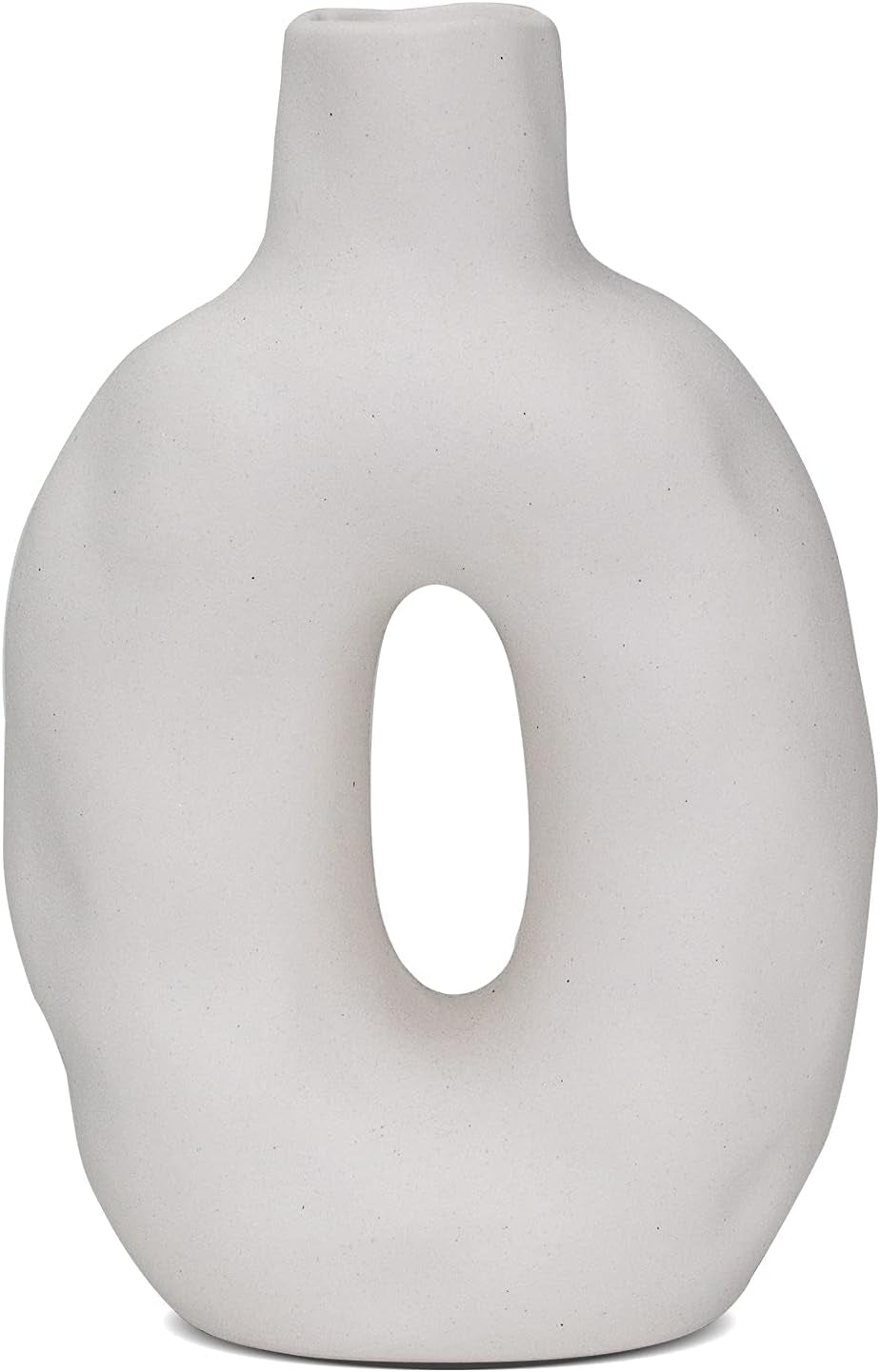 Ceramic Vase for Home Decor, Modern White Vase for Mantel, Living Room, Office, Table and Wedding Decorative