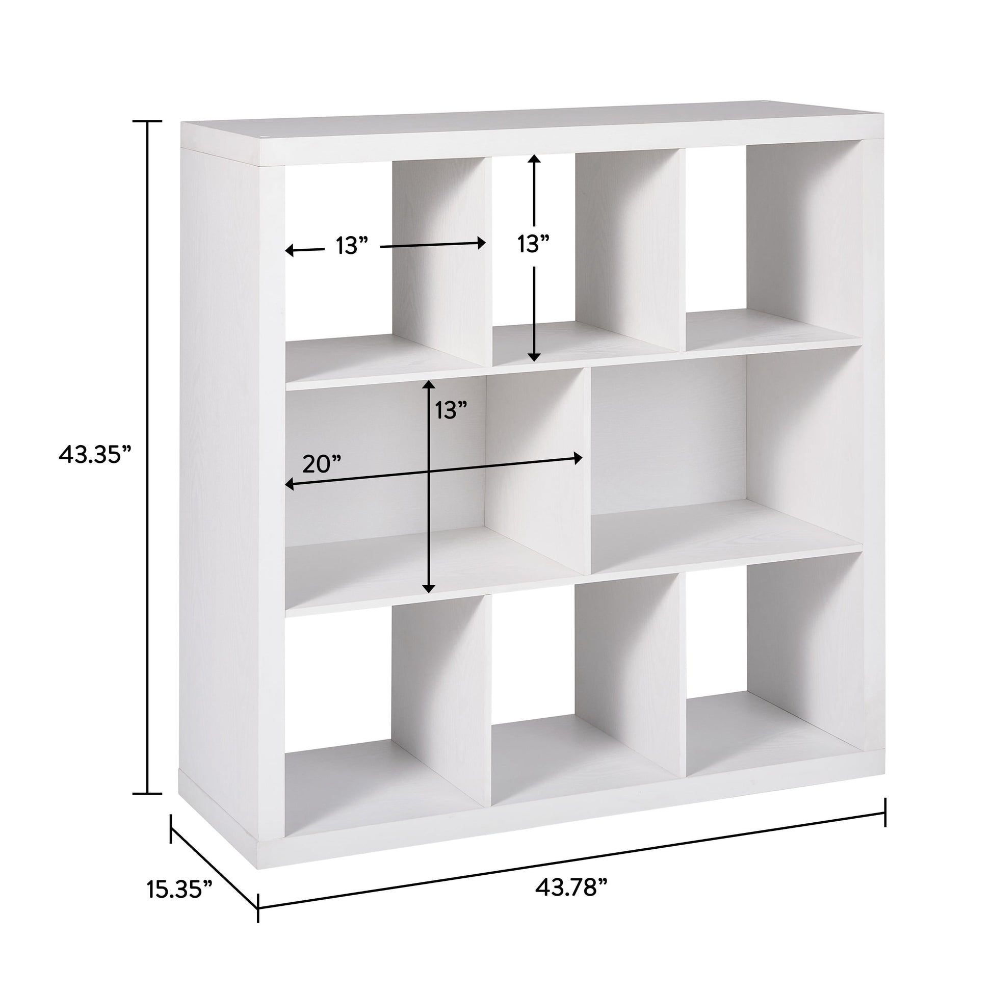 6 Cube Organizer with Storage Cubbies, White Texture