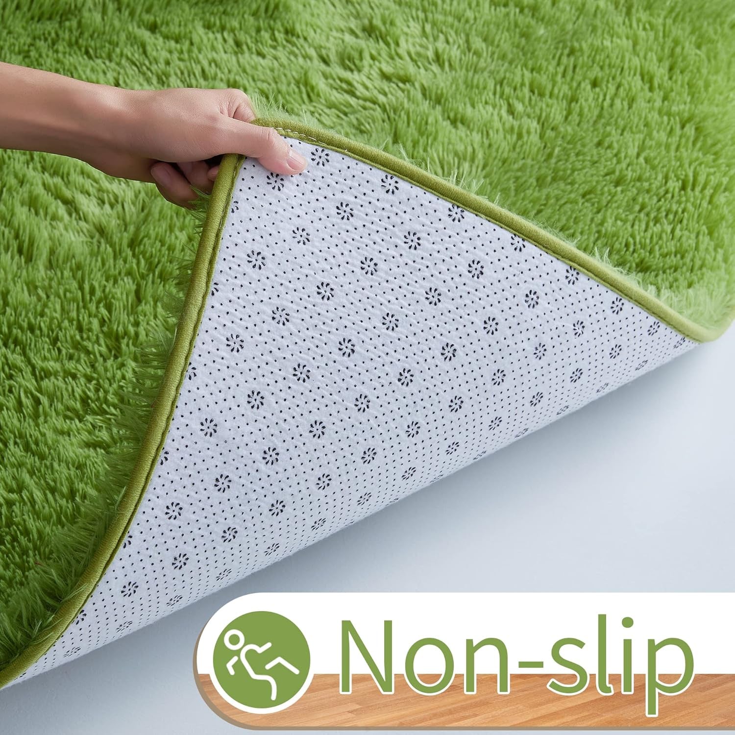 7X10 Area Rugs for Living Room, Green Rug for Bedroom, Large Area Rug, Fluffy Shag Fuzzy Soft Rug for Kids Boys Girls Room, Big Rug, Indoor Plush Shaggy Furry Rug, Floor Rugs, Carpet