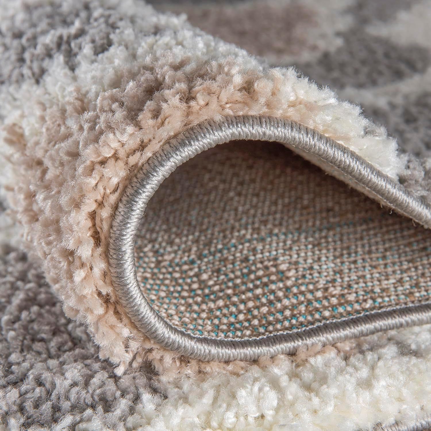 Cozy Moroccan Trellis Gray/Cream 2' X 7'2" Indoor Shag Area Rug Runner