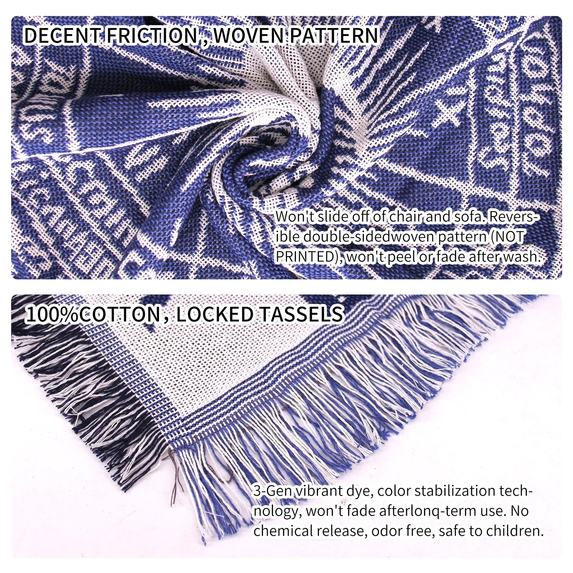 Boho Woven Throw Blanket Reversible Cotton Bohemian Tapestry Hippie Room Decor Witchy Astrology Zodiac Celestial Constellation Carpet Bed Chair Couch