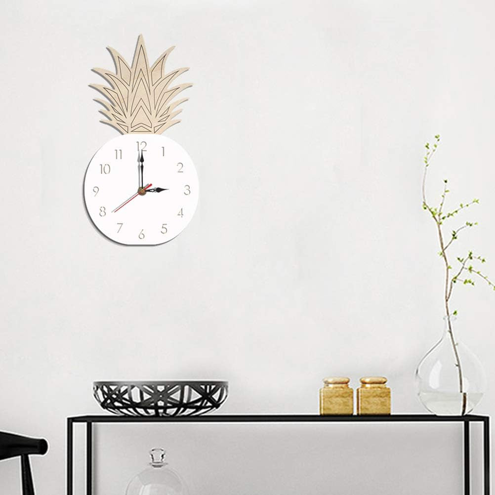 Creative Wall Clock Pineapple Shaped Wall Clock Children'S Room Silent Clock Hanging Eaducational Clock No Battery