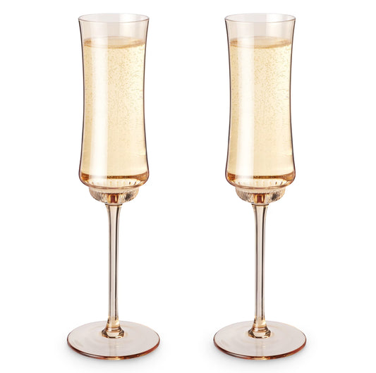 Tulip Champagne Flutes for Home Bar, Wedding Gifts, 7 Oz Set of 2