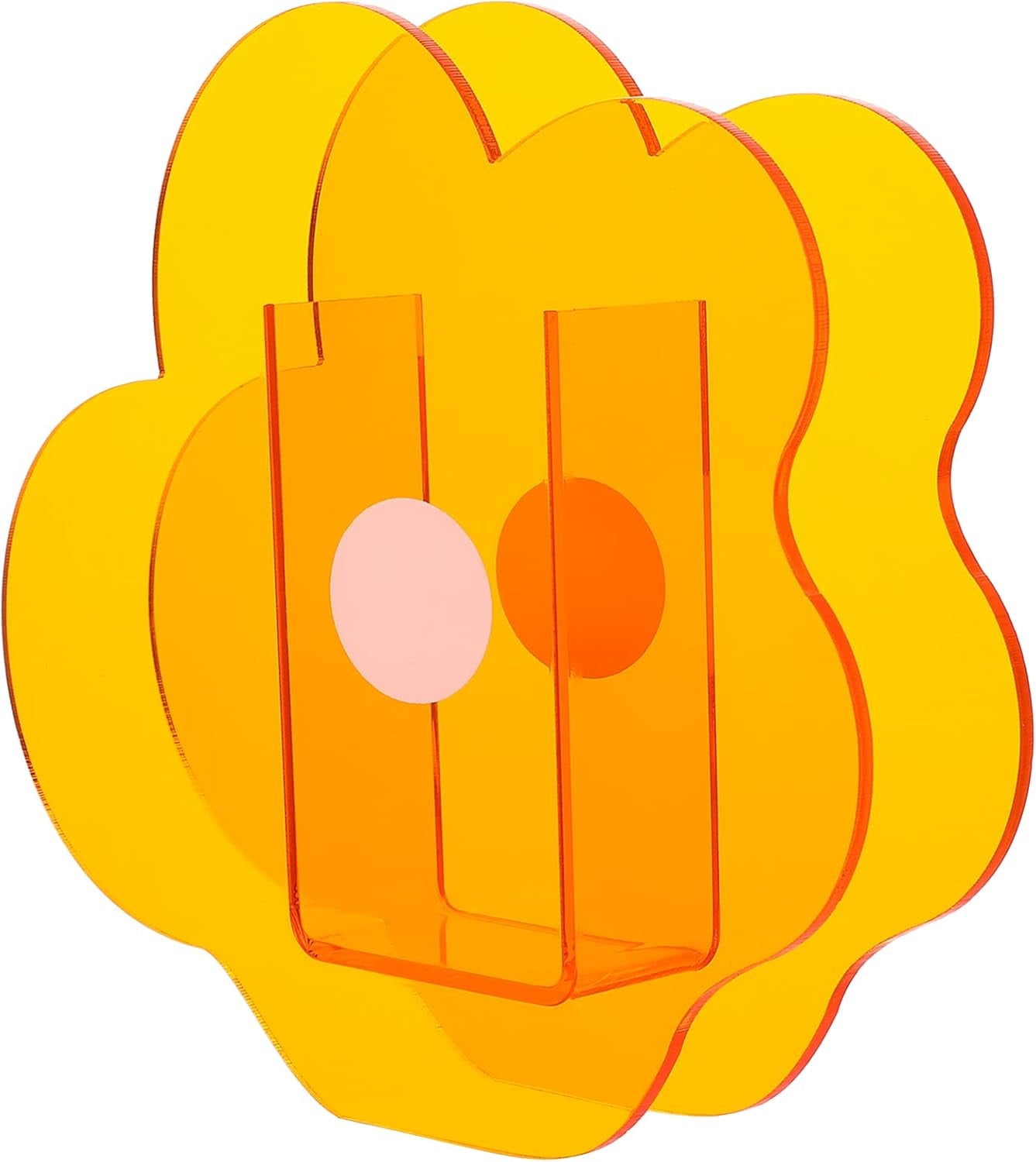 Acrylic Cloud Shaped Flower Vase Make up Brush Pen Holder Elegant Modern Contemporary Design Vase for Home Office Wedding Decor (Orange)