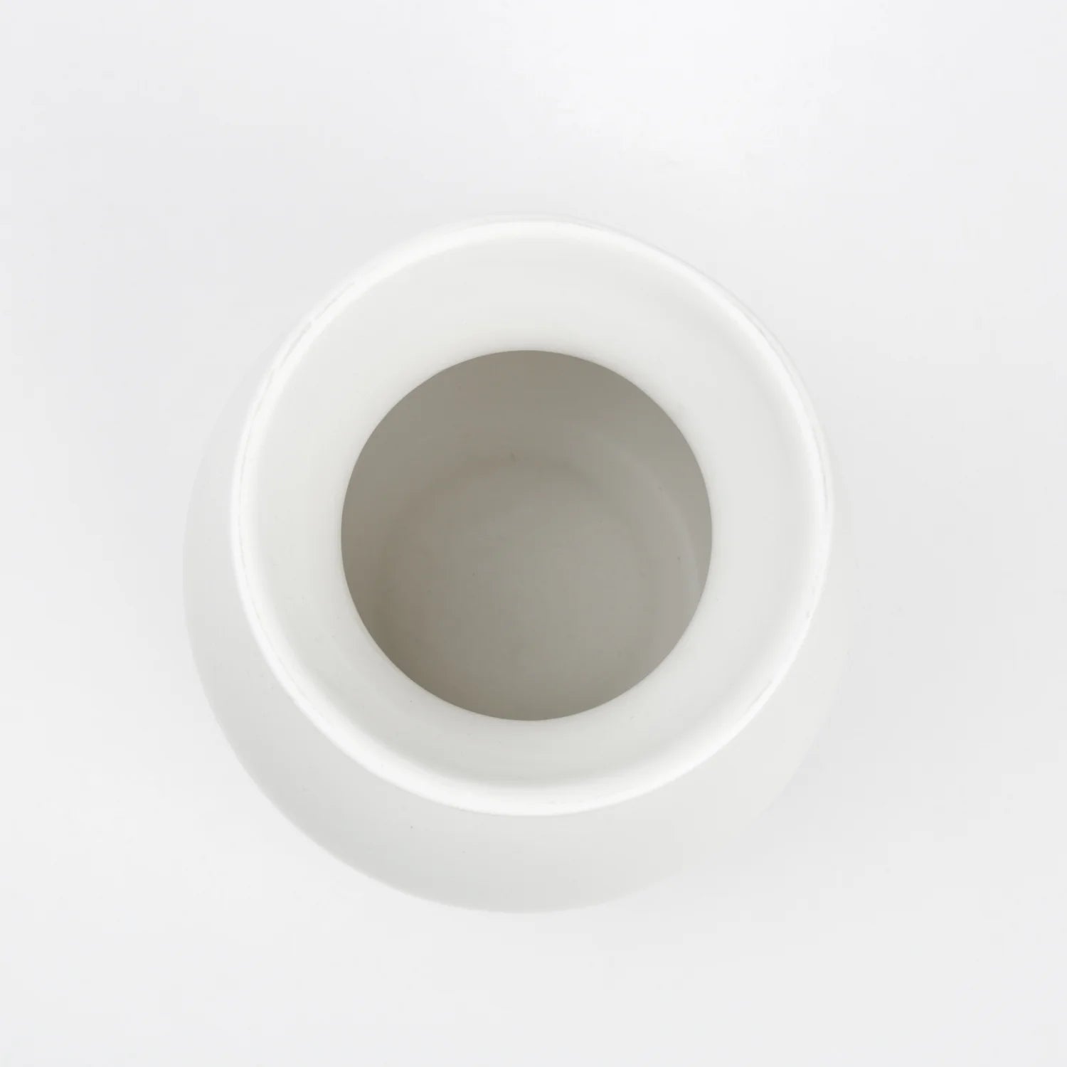 Solid White Finish Ceramic Vase, 8"