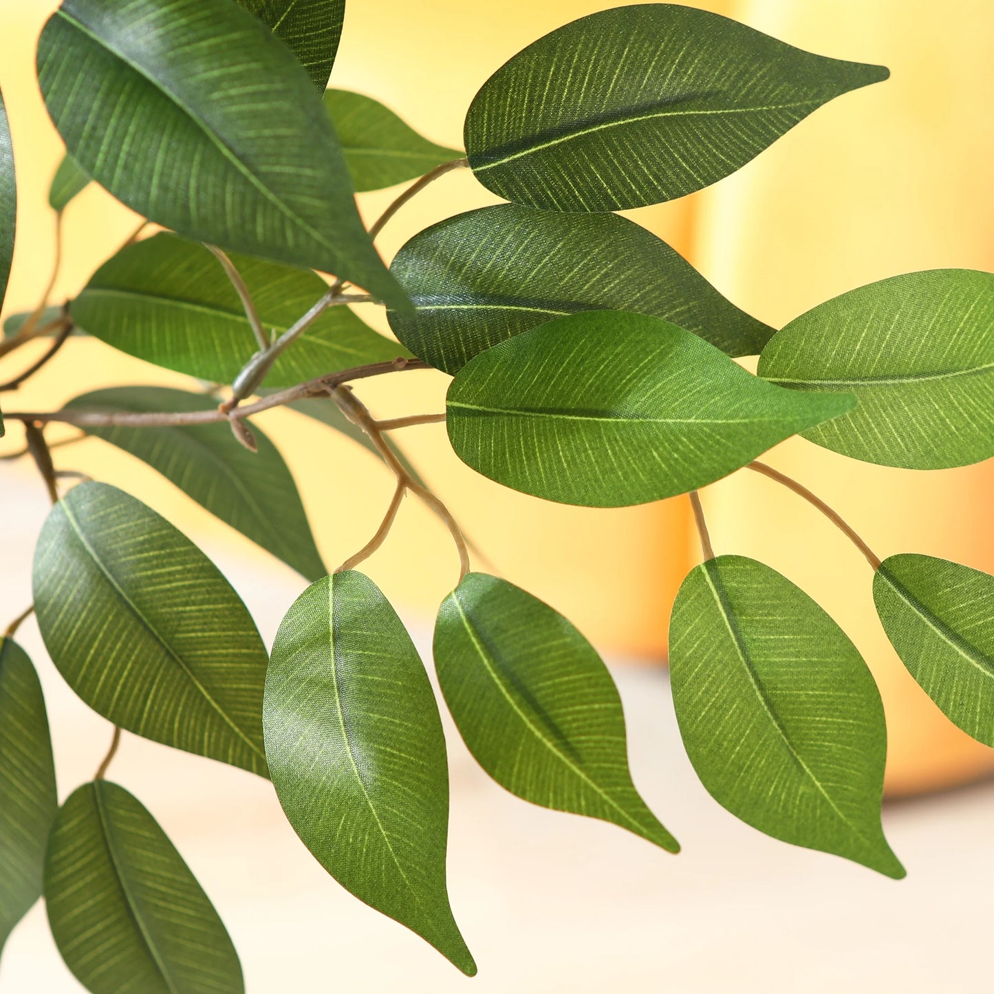 6 Ft Realistic Artificial Ficus Tree in Pot, Natural Trunk, Lush Leaves, Lifelike Faux Tree