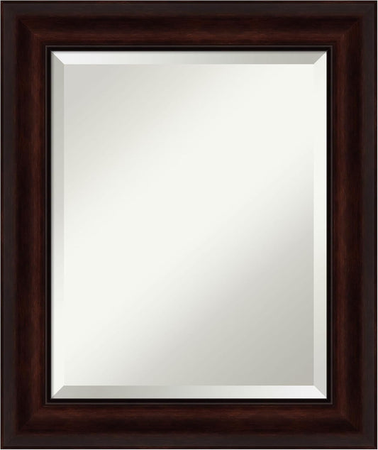 Brown Wall Mirror 25X21 Coffee Bean Brown Rectangle Bathroom Mirror for Wall Decor Living Room, Small Casual Frame, Hangs Horizonally and Vertically, Bathroom Decor, Beveled Edge from WI
