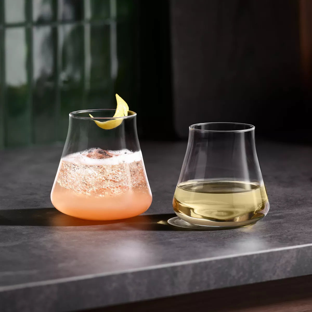 Libbey Magnitude Stemless Wine Glasses, 15 Ounce, Set of 4