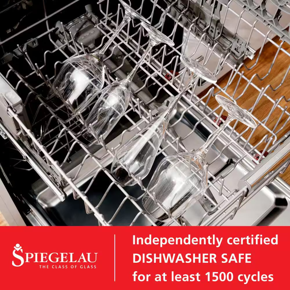 22.6 Oz. Burgundy Wine Glasses European-Made Lead-Free Crystal, Classic Stemmed, Dishwasher Safe, Gift Set (Set of 4)