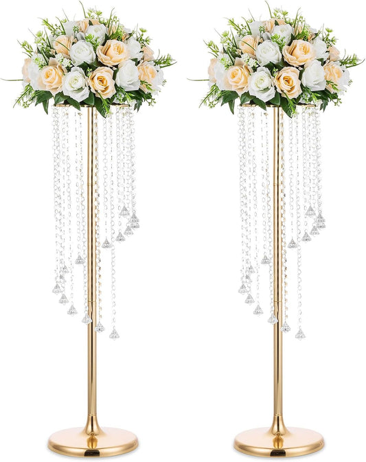 Sparkling Gold Vase Centerpieces