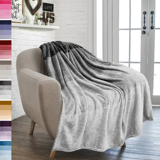 Cozy Gradient Fleece Throw Blanket