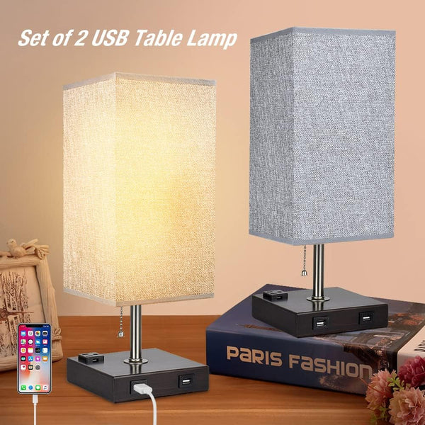 Cozy USB Bedside Lamp Set