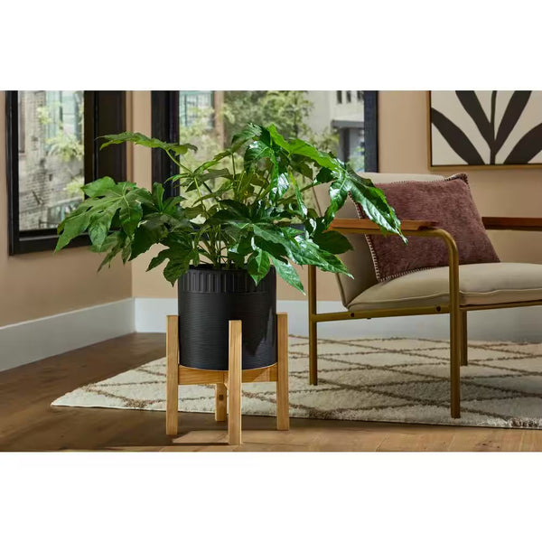 Clementine Black Planter with Stand